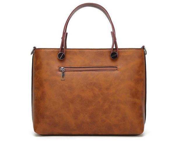 Cera - Double Front Pocket Vintage Tote Handbag