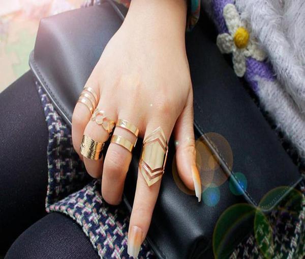 5 Piece Stack of Midi Open Rings