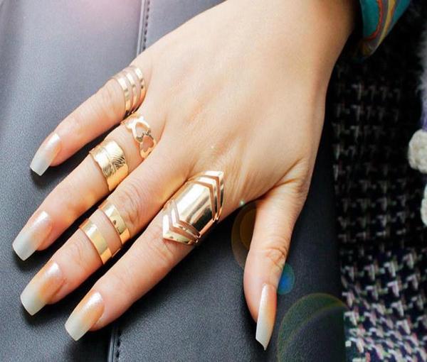 5 Piece Stack of Midi Open Rings