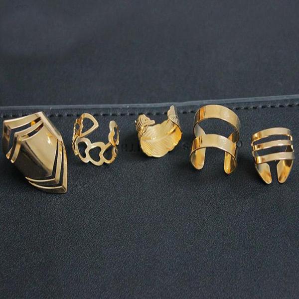 5 Piece Stack of Midi Open Rings