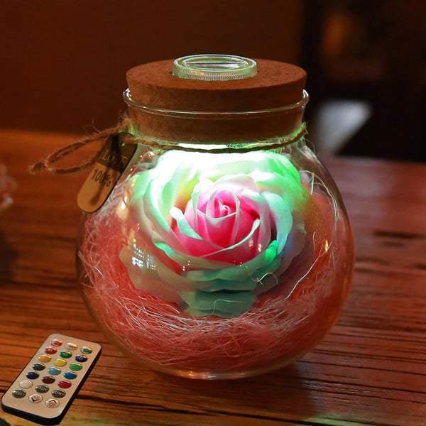 Bloom - LED Rose Bottle Lamp