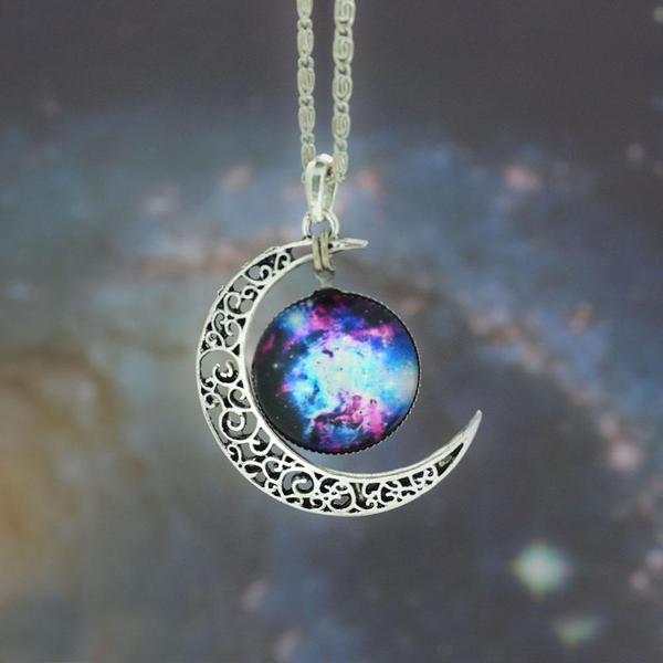 Crescent Galaxy Necklaces