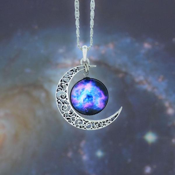 Crescent Galaxy Necklaces