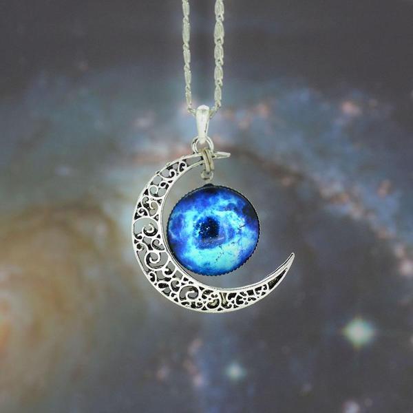 Crescent Galaxy Necklaces