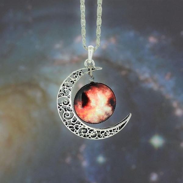 Crescent Galaxy Necklaces