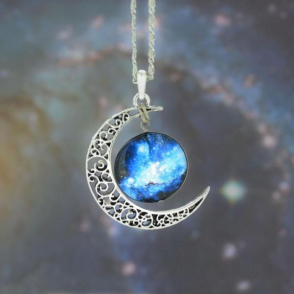 Crescent Galaxy Necklaces