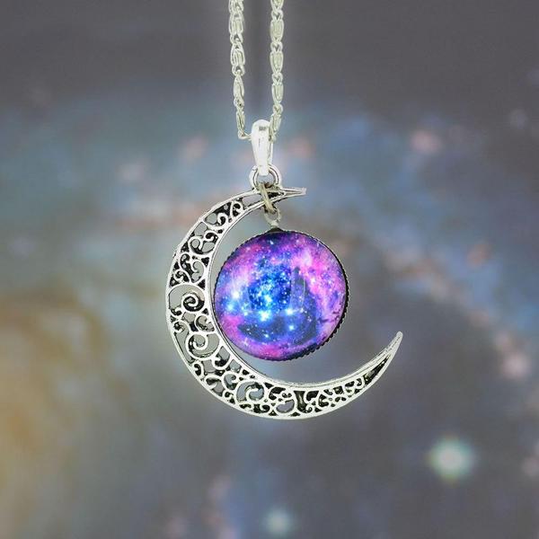 Crescent Galaxy Necklaces