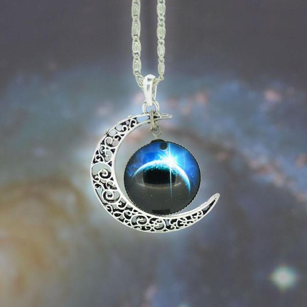 Crescent Galaxy Necklaces