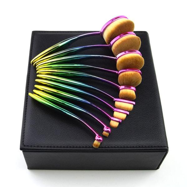 Rainbow Makeup Brushes - 10 Piece Set