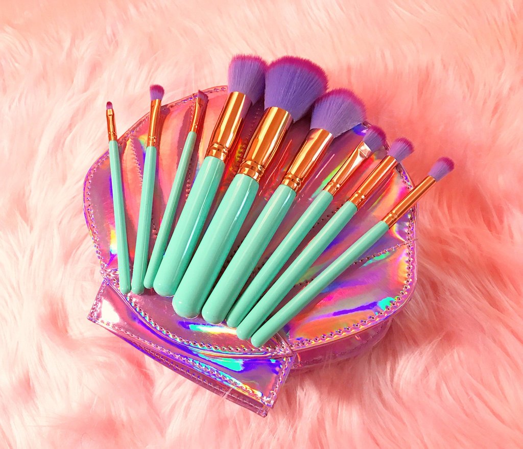 Mermaid Makeup Brushes - 10 Piece Set