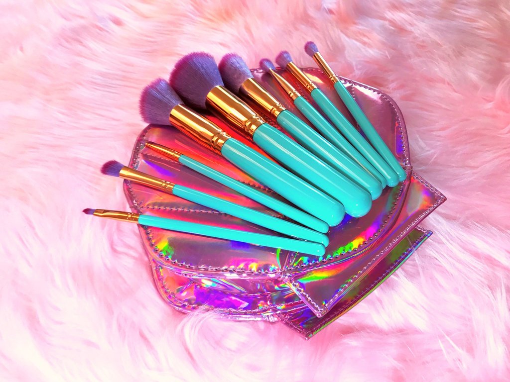 Mermaid Makeup Brushes - 10 Piece Set