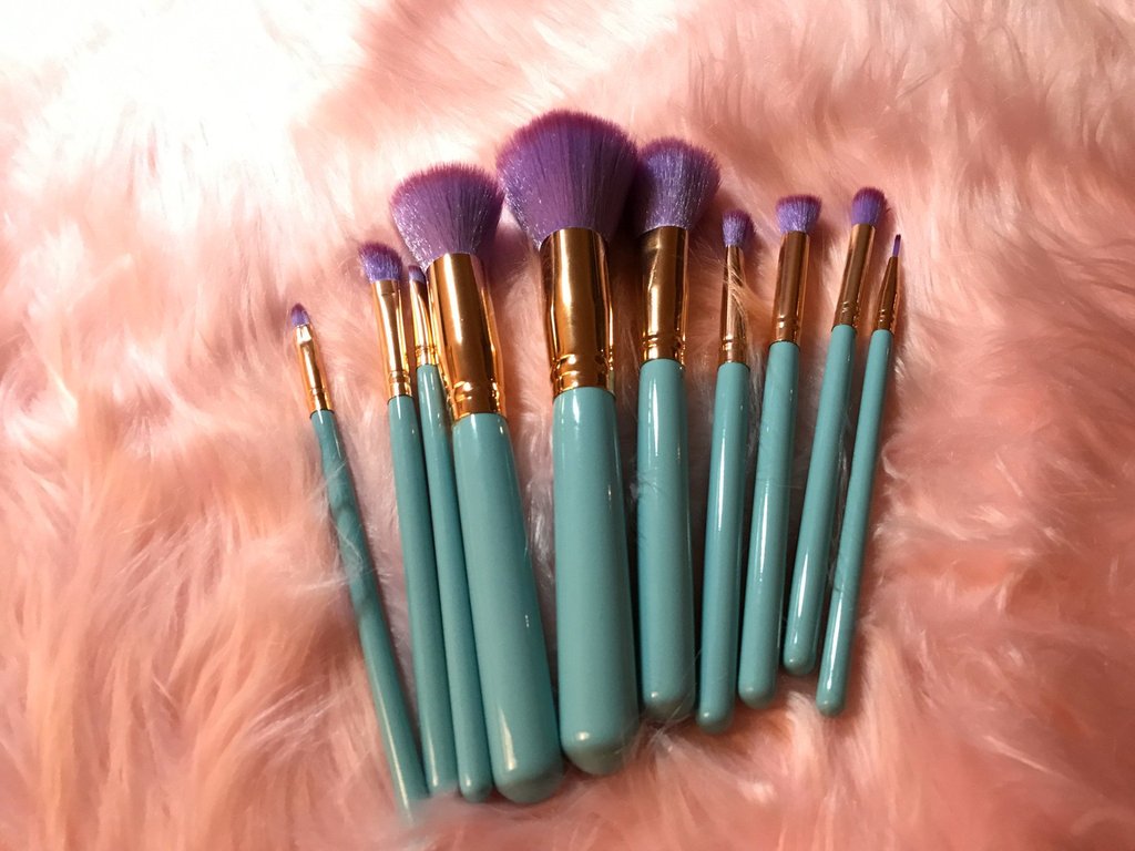 Mermaid Makeup Brushes - 10 Piece Set