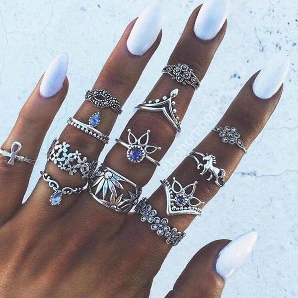 Chunky Boho Midi Ring Sets