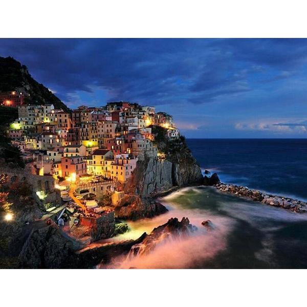 Cliffside Town - Van-Go Paint-By-Number Kit