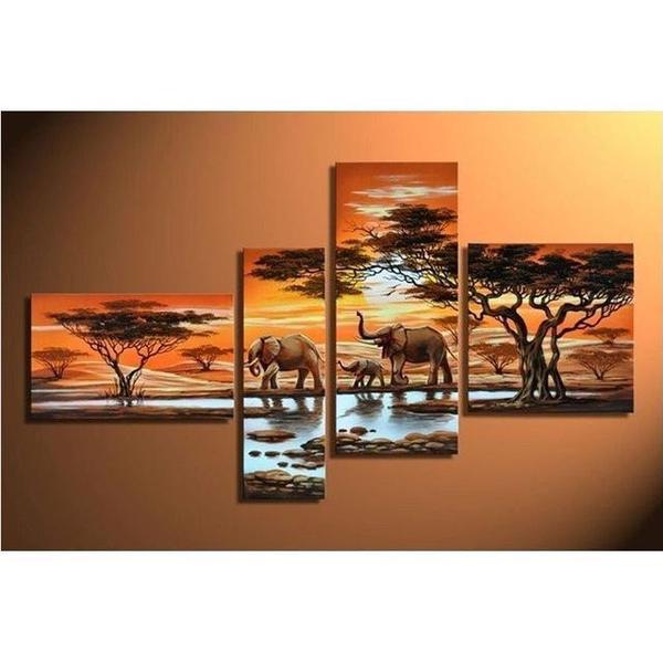 4 Piece Elephants on Safari - GemPaint™ Kit