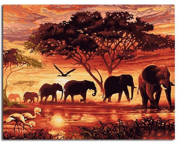 An Elephant Parade - Van-Go Paint-By-Number Kit