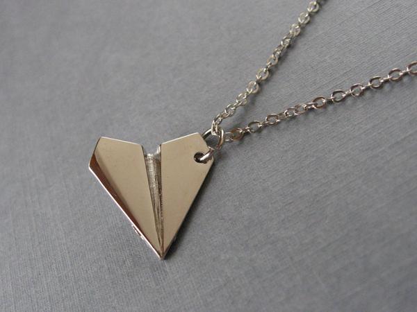 Paper Airplane Necklace