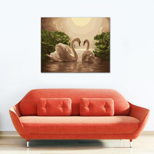 Swan Moonlight Lake - Van-Go Paint-By-Number Kit