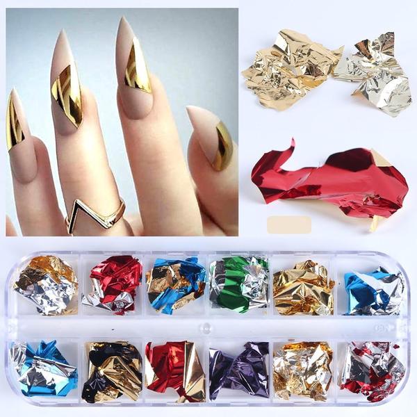 12 Pack Nail Art Foil Paper