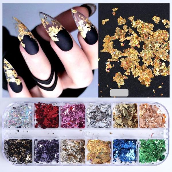 12 Pack Nail Art Foil Paper