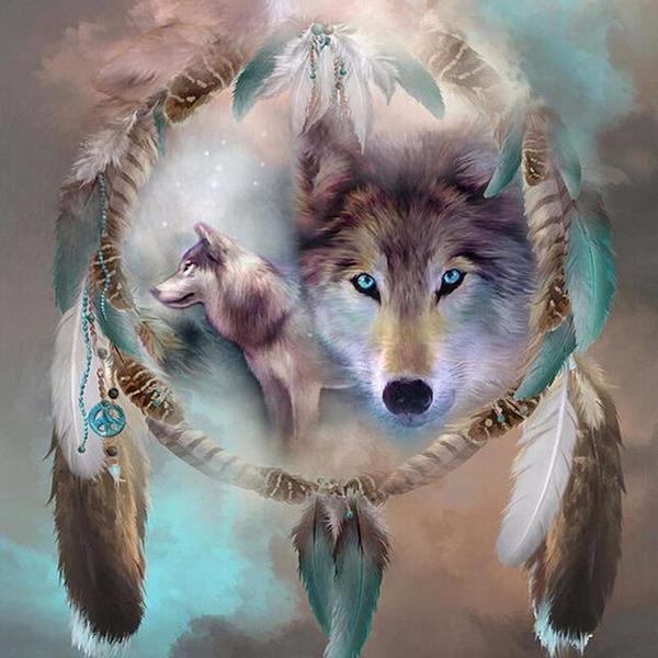Wolf Dream Catcher - GemPaint™ Kit
