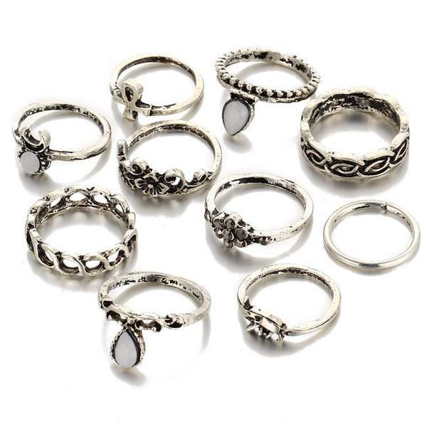 Bohemian Ring Stack - 10 Ring Set