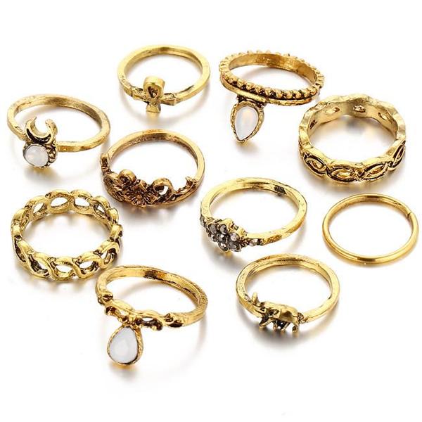 Bohemian Ring Stack - 10 Ring Set