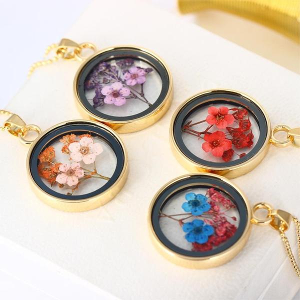 Pressed Flower Necklaces