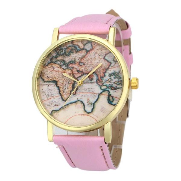 Vintage Wanderlust Map Watch