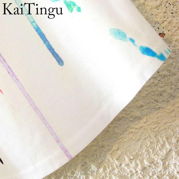 Rainbox Cat Print O-Neck