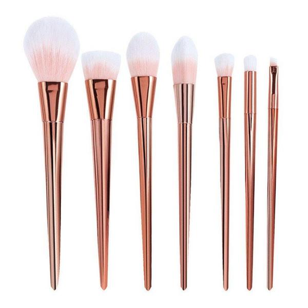 Rose Gold Contour Makeup Brushes - 7 Piece Set
