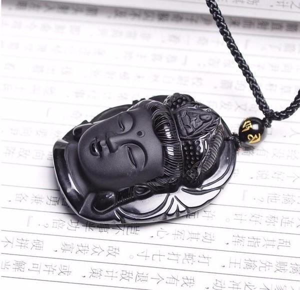 Obsidian Buddha Amulet