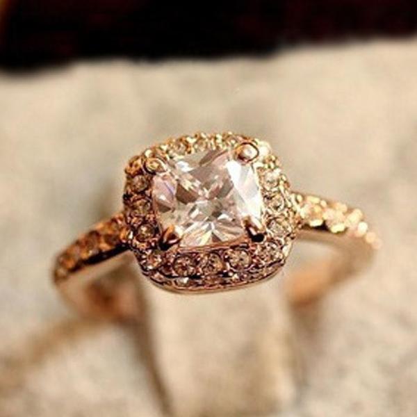 Princess Cut Gold Ring