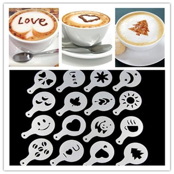 Latte Stencil Kit - 16 Piece Set