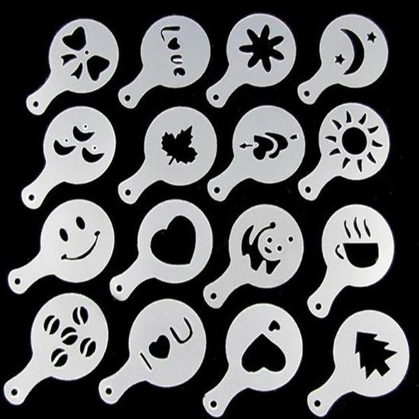 Latte Stencil Kit - 16 Piece Set