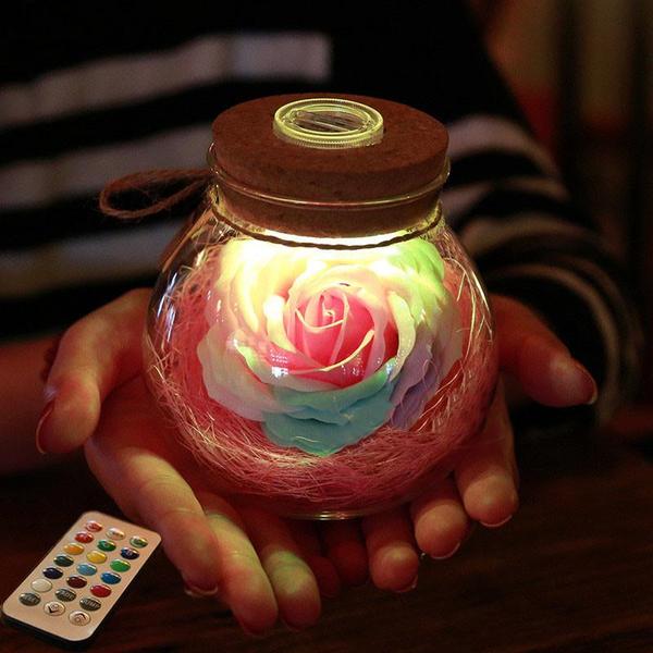 Bloom - LED Rose Bottle Lamp