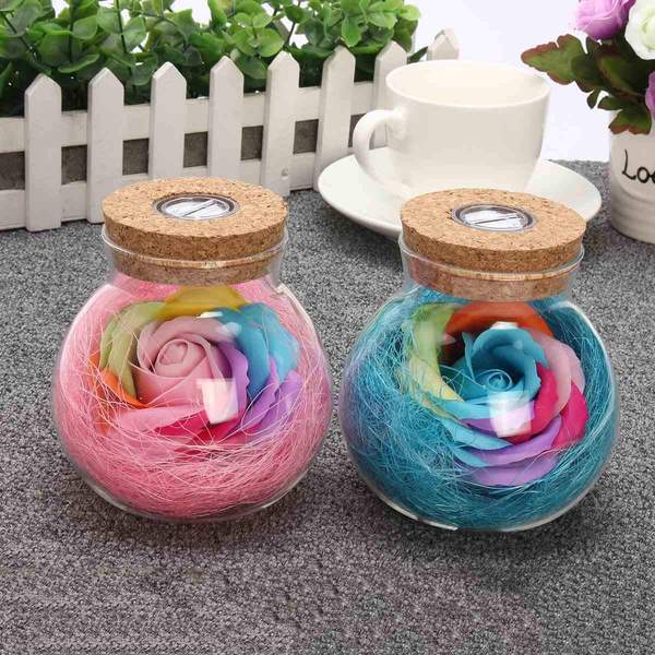 Bloom - LED Rose Bottle Lamp