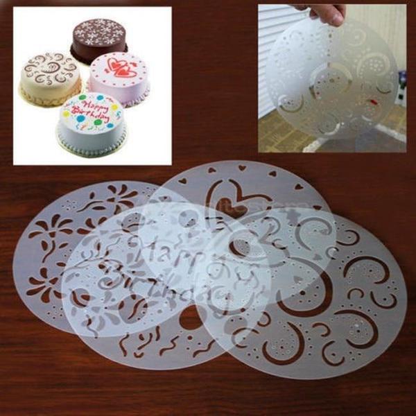 Betty - 4 Piece Set Cake Mold Stencil