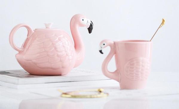 Flamingo Teapot & Mug