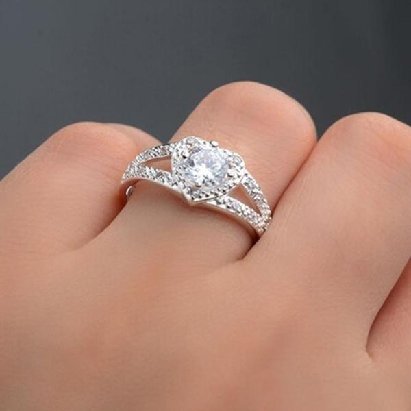 Sterling Silver Crystal Heart Ring