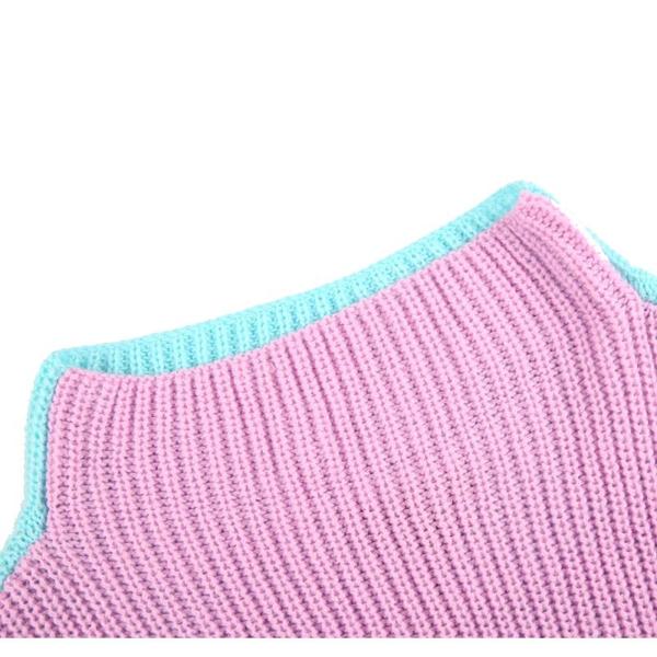 Violet - Pastel Color Block Oversized Sweater