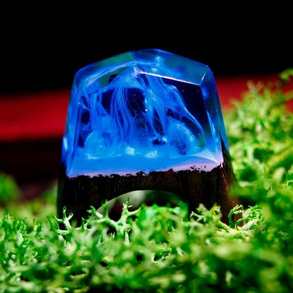 Quanta - Blue Flame Resin Ring