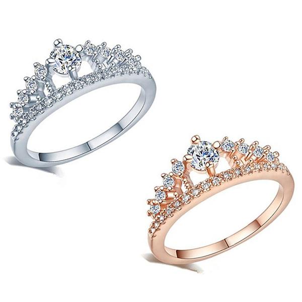 Princess Crown Crystal Ring