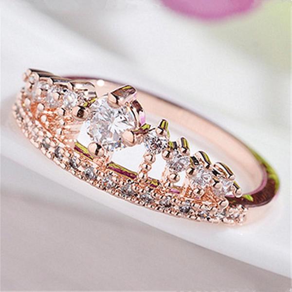 Princess Crown Crystal Ring