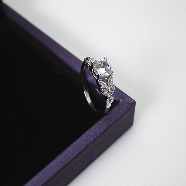 Crystal Center Flower Ring