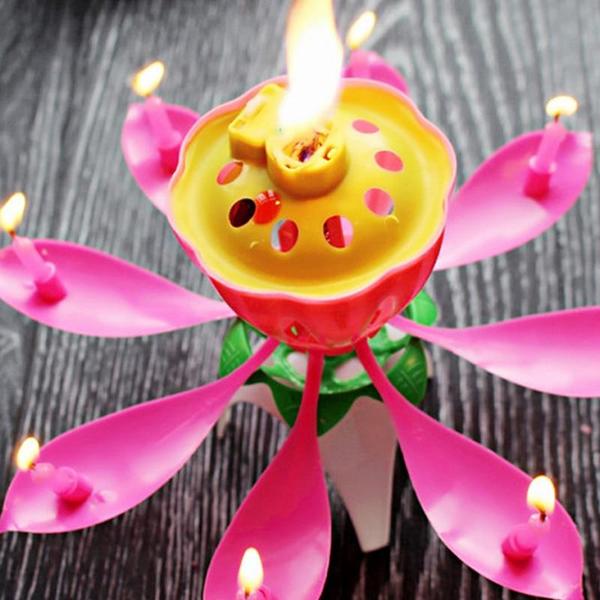 Birthday Lotus Flower Candle