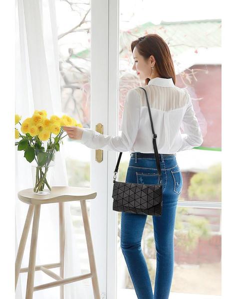 Abstract Geometric Matte Shoulder Bag