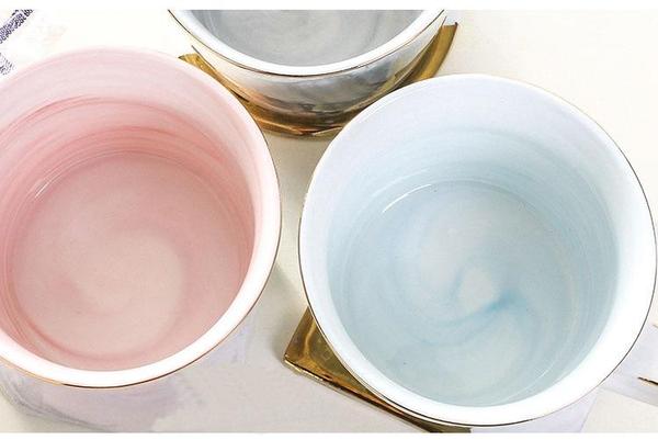 Marble Porcelain Mr & Mrs Coffee Mugs