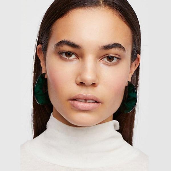 Nora - Flat Semi Hoop Earrings