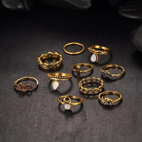 Bohemian Ring Stack - 10 Ring Set